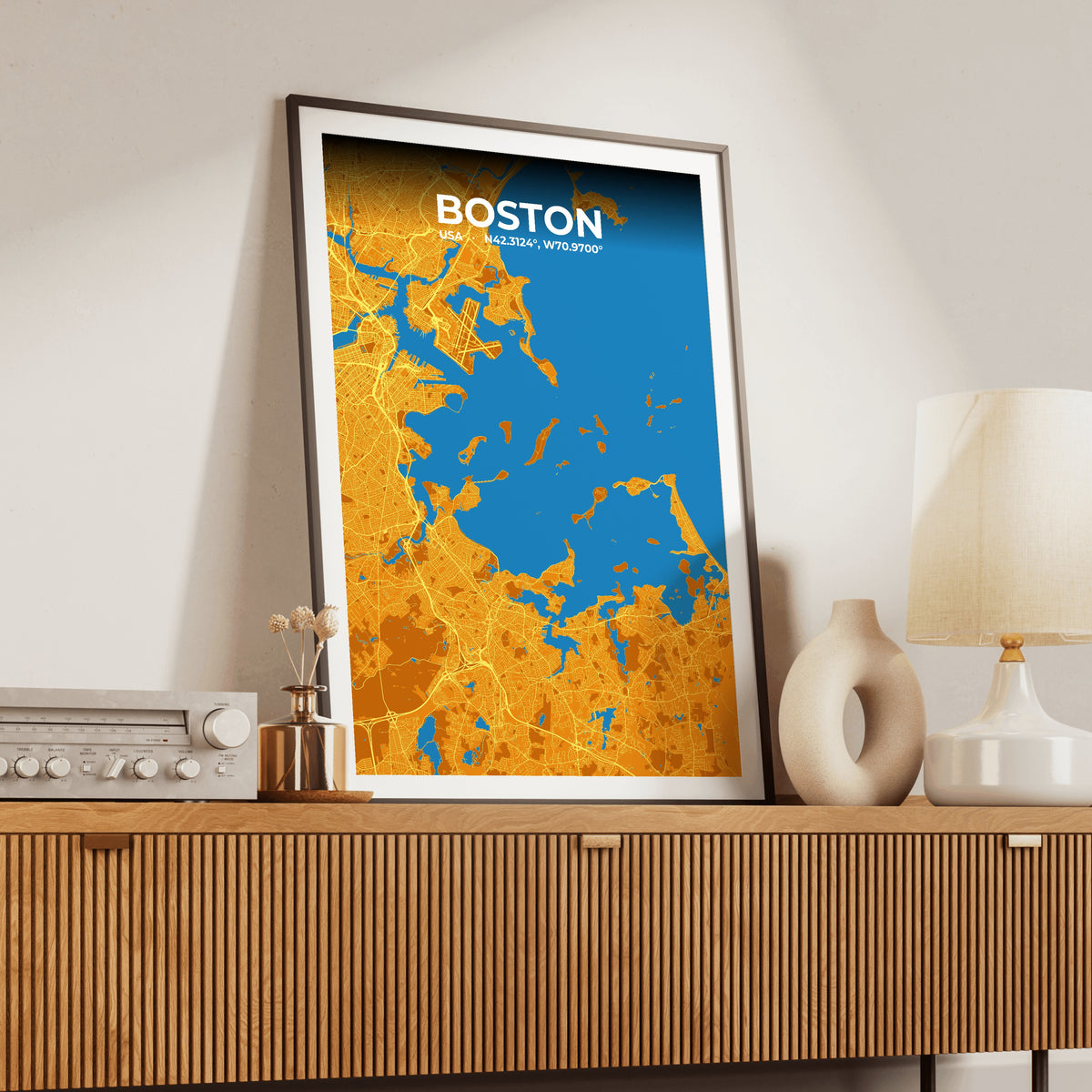 Boston Scorch Map Poster