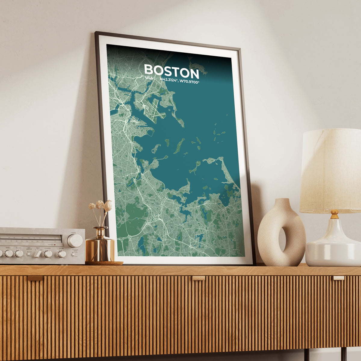 Boston Mist Map Poster