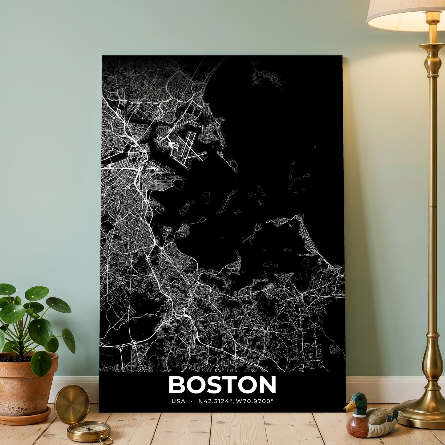 Boston Elegant Map Poster