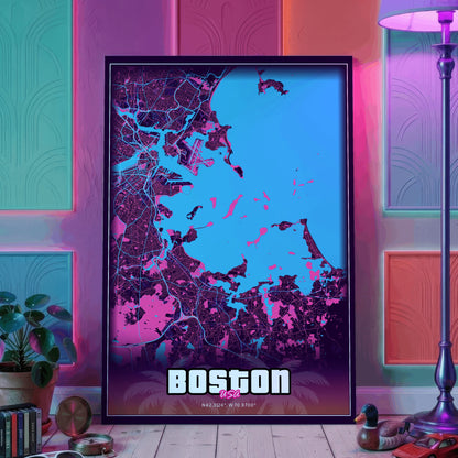 Boston GTA Map Poster