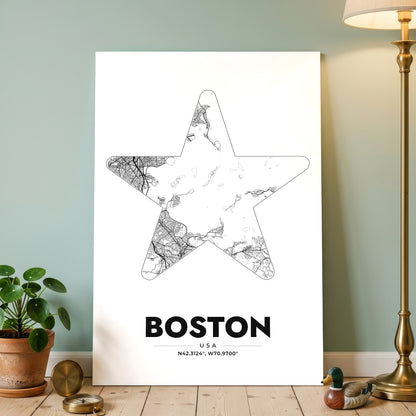 Boston Star Map Poster