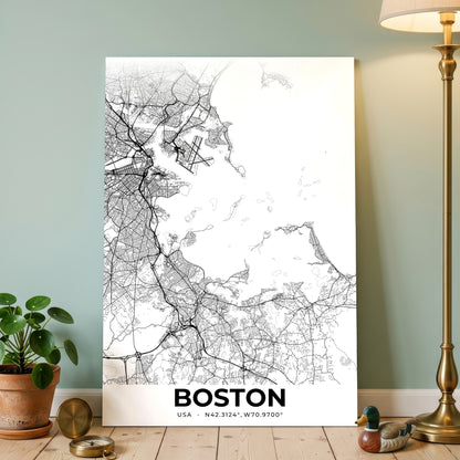 Boston Elegant Map Poster