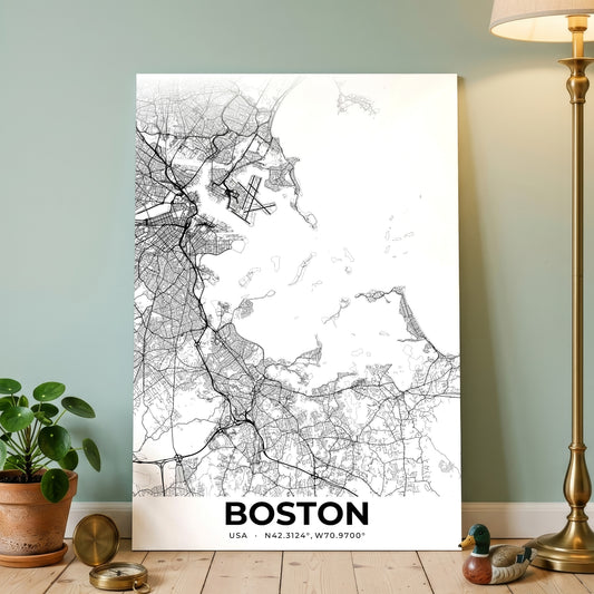 Boston Elegant Map Poster