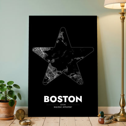 Boston Star Map Poster