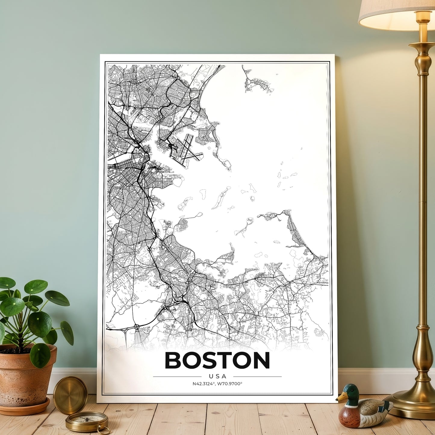Boston Modern Map Poster