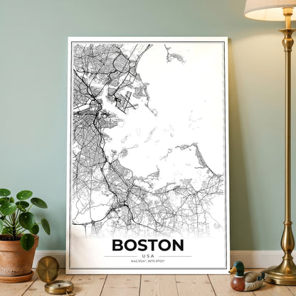 Boston Modern Map Poster