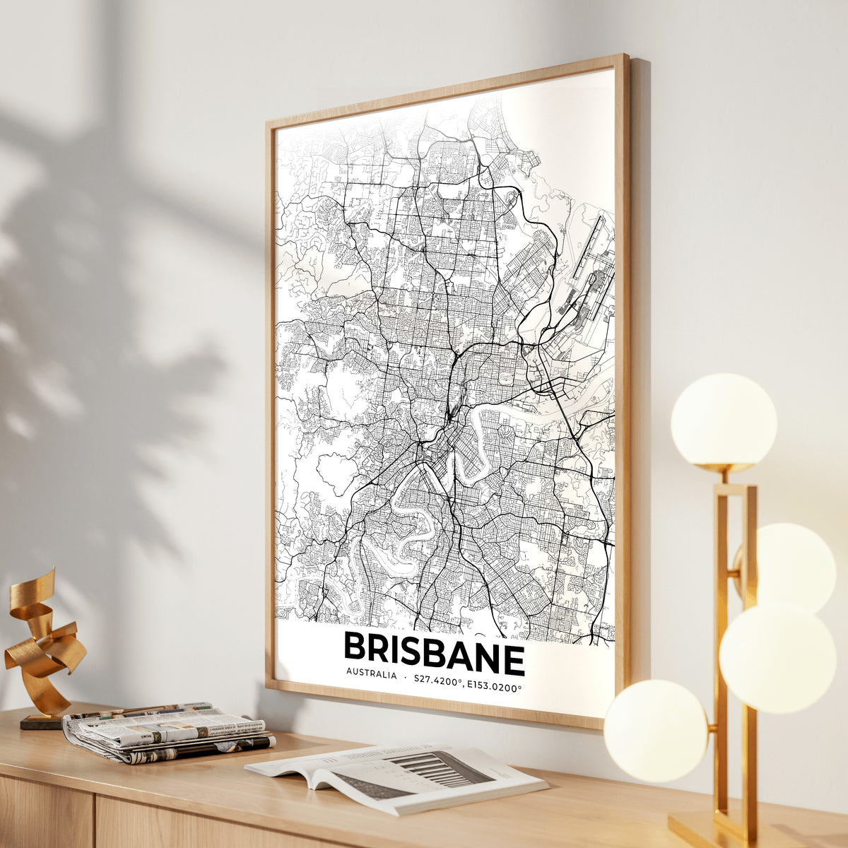 Brisbane Elegant Map Poster