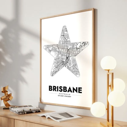 Brisbane Star Map Poster