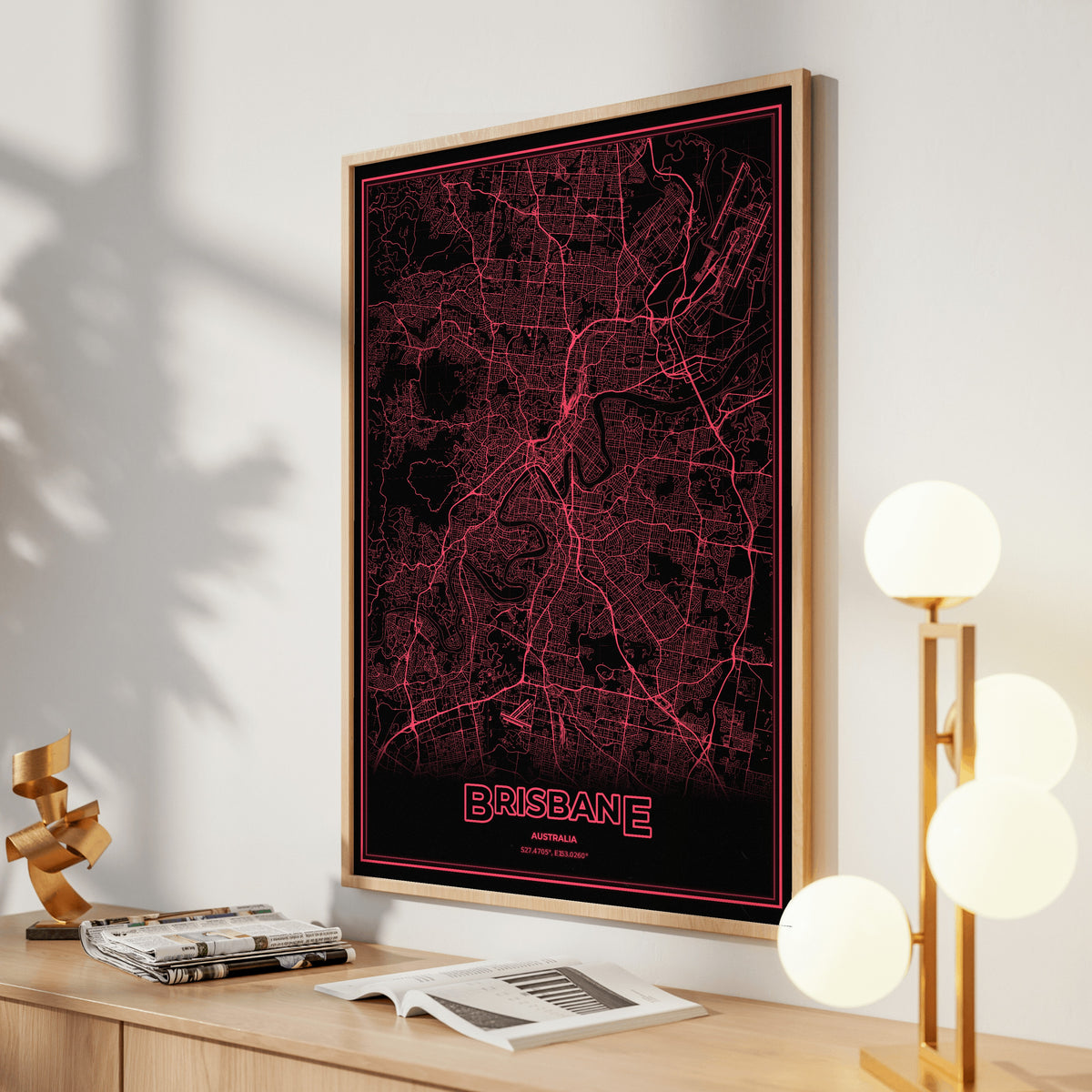 Brisbane Phosphor Map Poster - System Alert