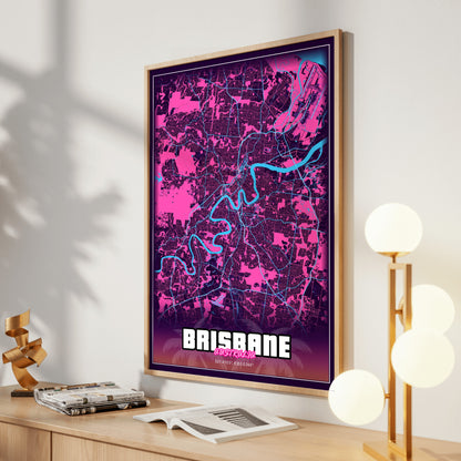 Brisbane GTA Map Poster