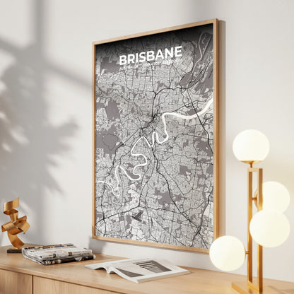 Brisbane Ash Map Poster