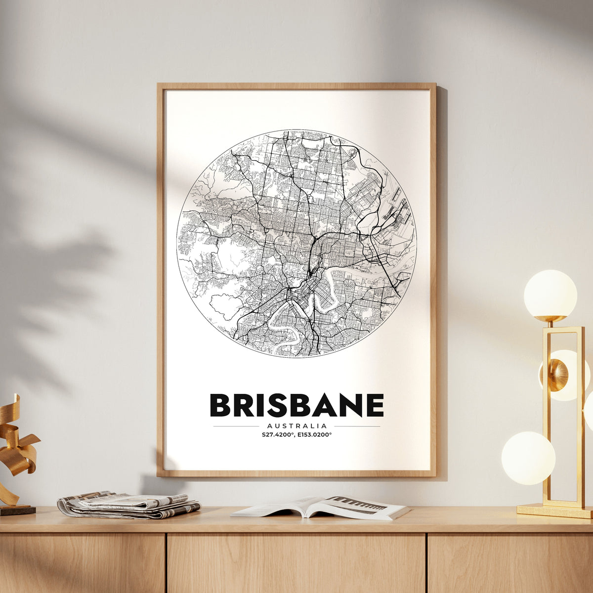 Brisbane Spot Map Poster
