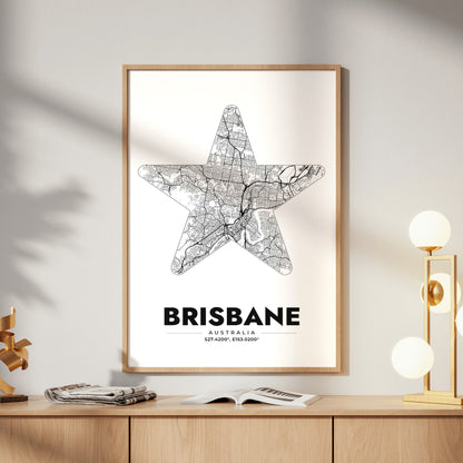 Brisbane Star Map Poster