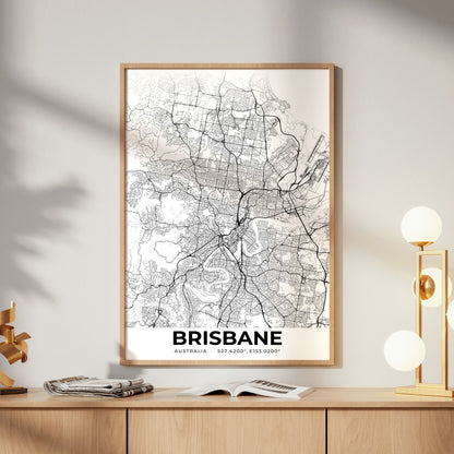 Brisbane Elegant Map Poster