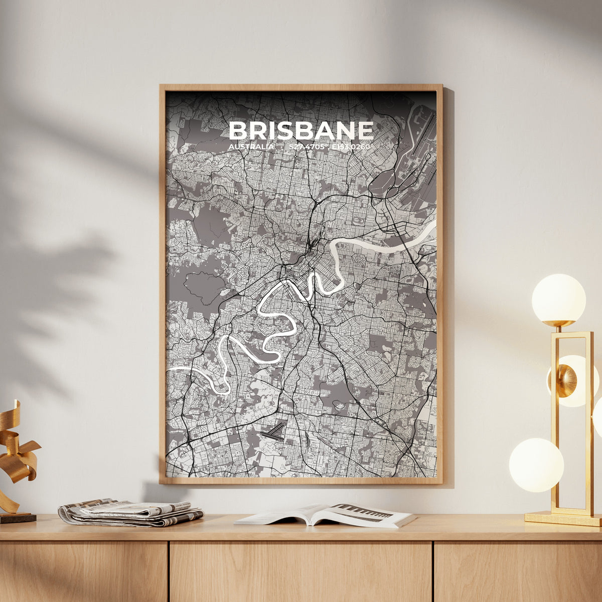 Brisbane Ash Map Poster