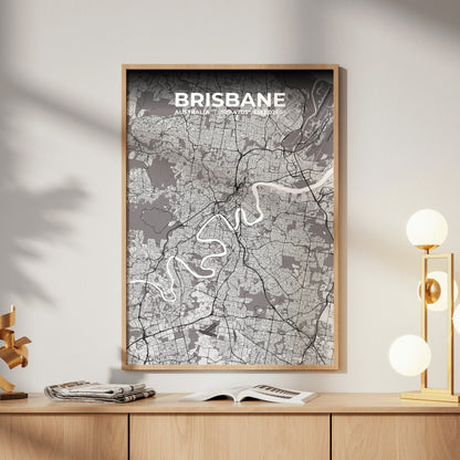 Brisbane Ash Map Poster