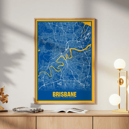 Brisbane Blockbuster Map Poster