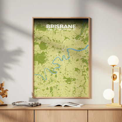 Brisbane Fern Map Poster