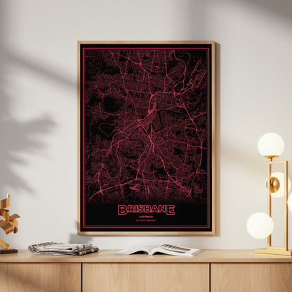 Brisbane Phosphor Map Poster - System Alert
