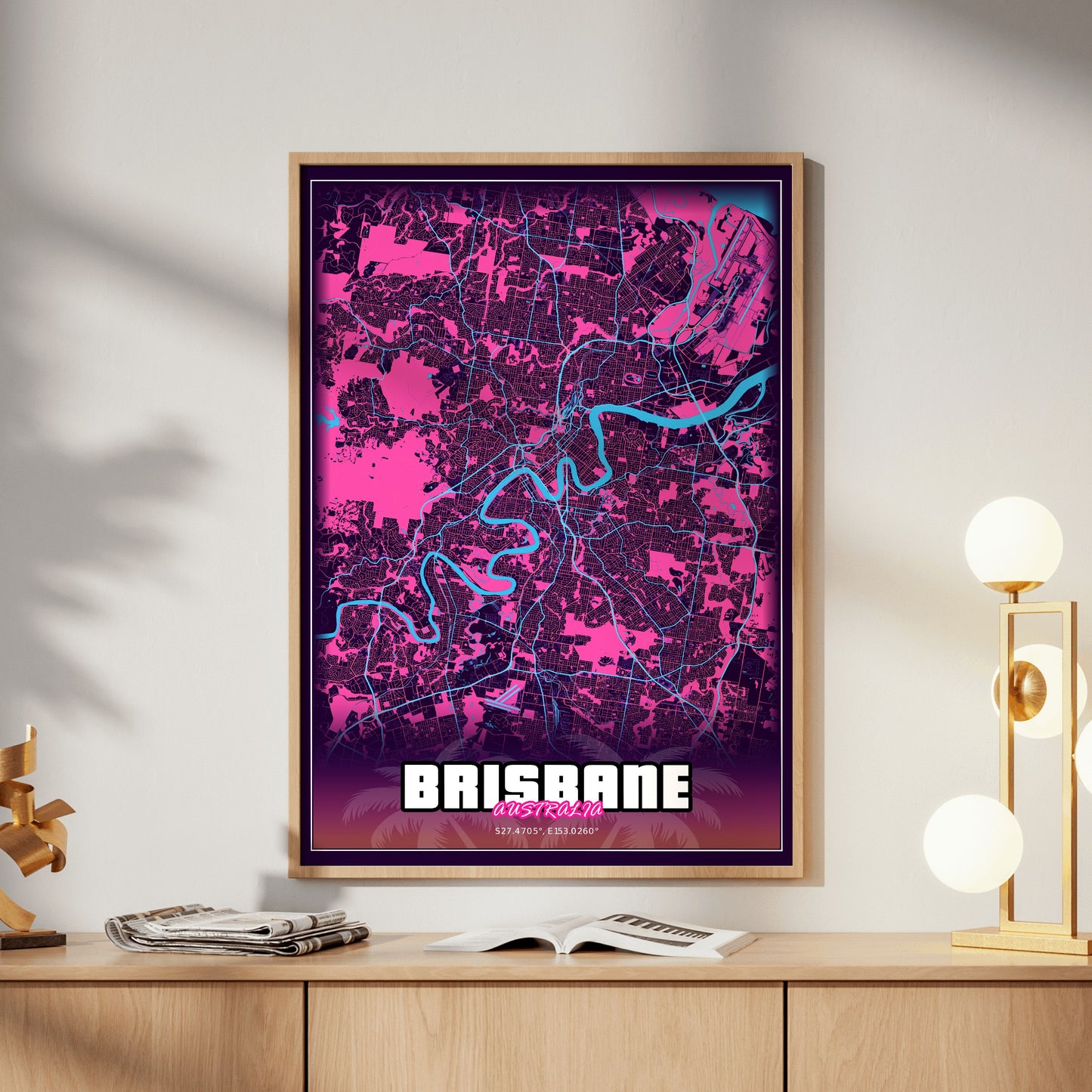Brisbane GTA Map Poster