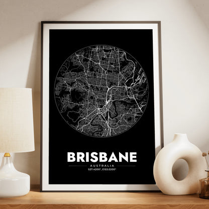 Brisbane Spot Map Poster