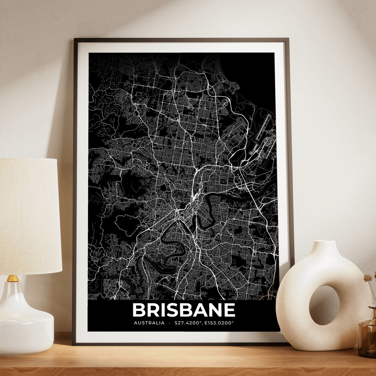 Brisbane Elegant Map Poster