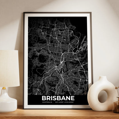 Brisbane Elegant Map Poster