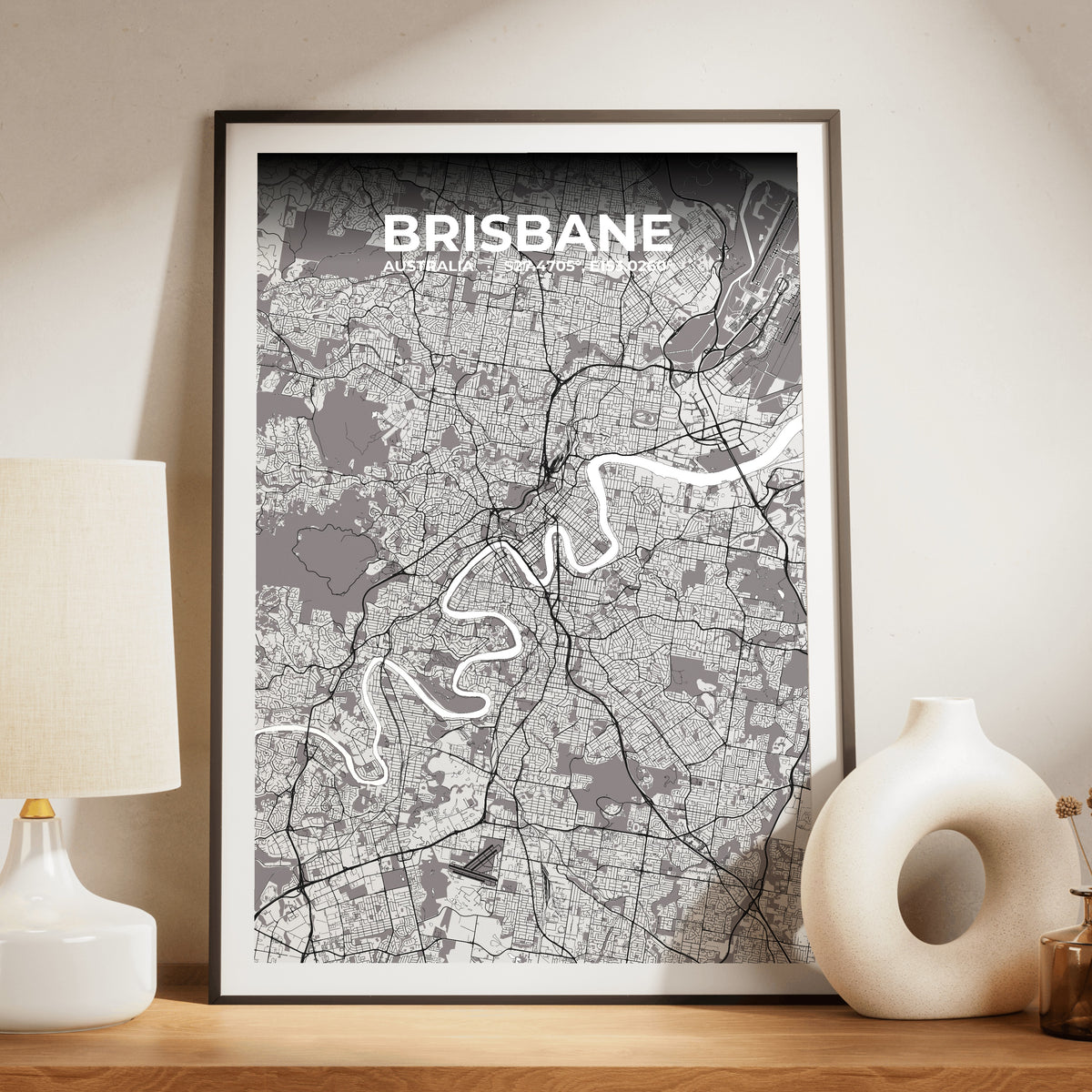 Brisbane Ash Map Poster