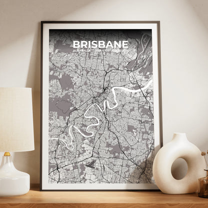 Brisbane Ash Map Poster
