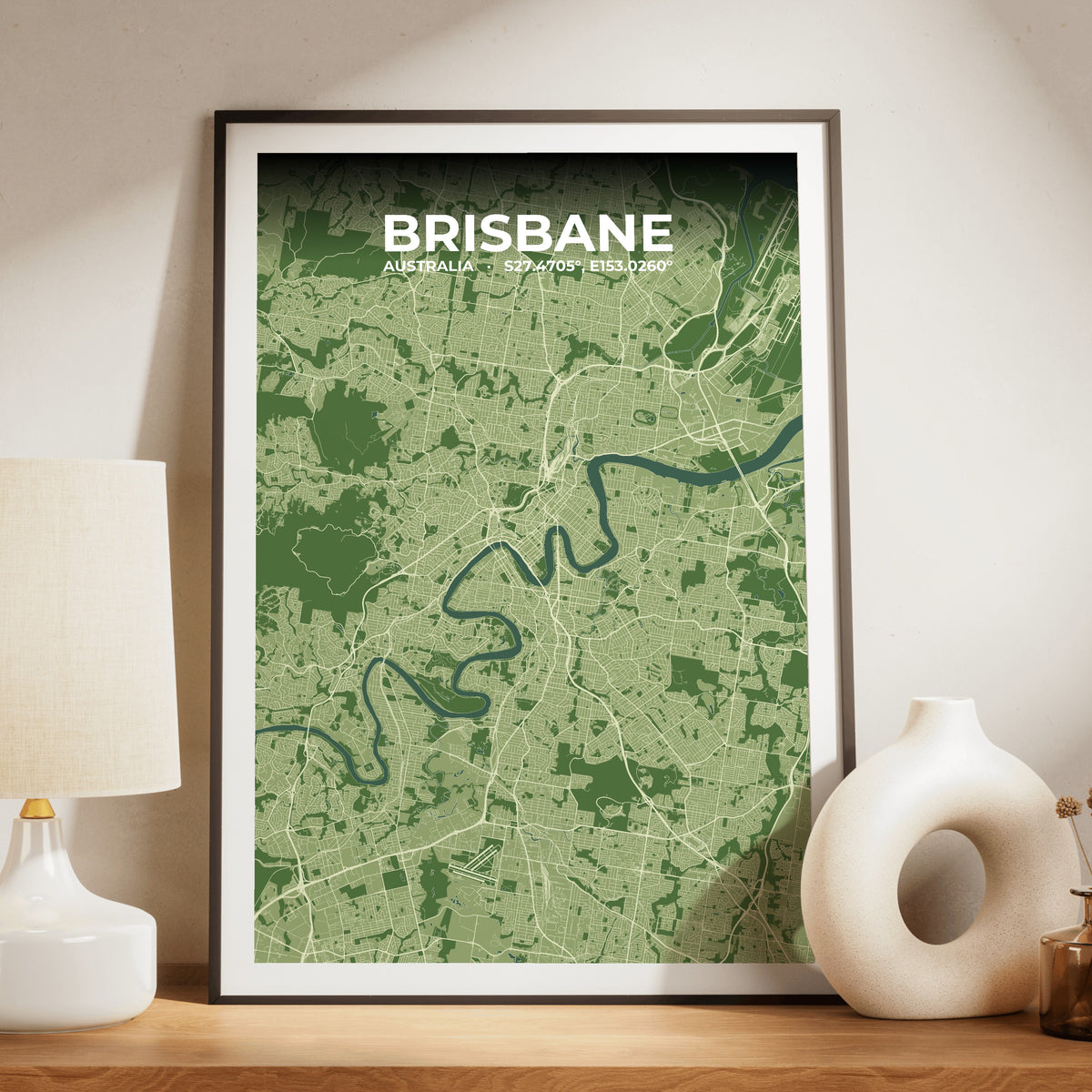Brisbane Clay Map Poster