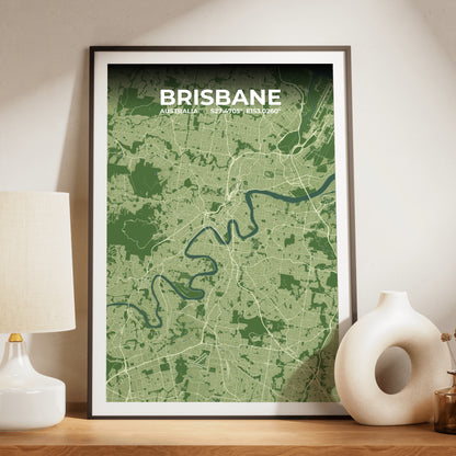 Brisbane Clay Map Poster