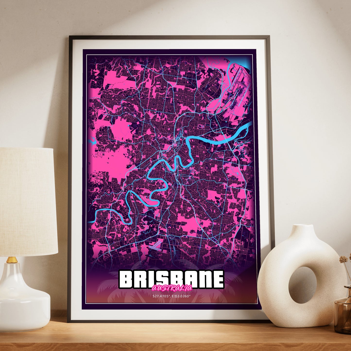 Brisbane GTA Map Poster