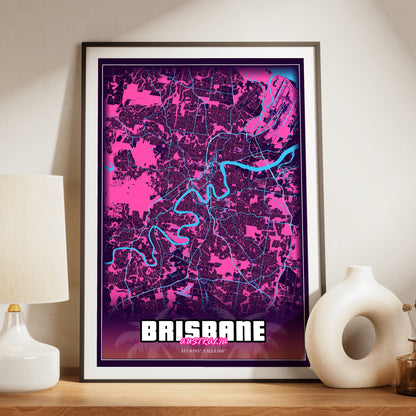 Brisbane GTA Map Poster