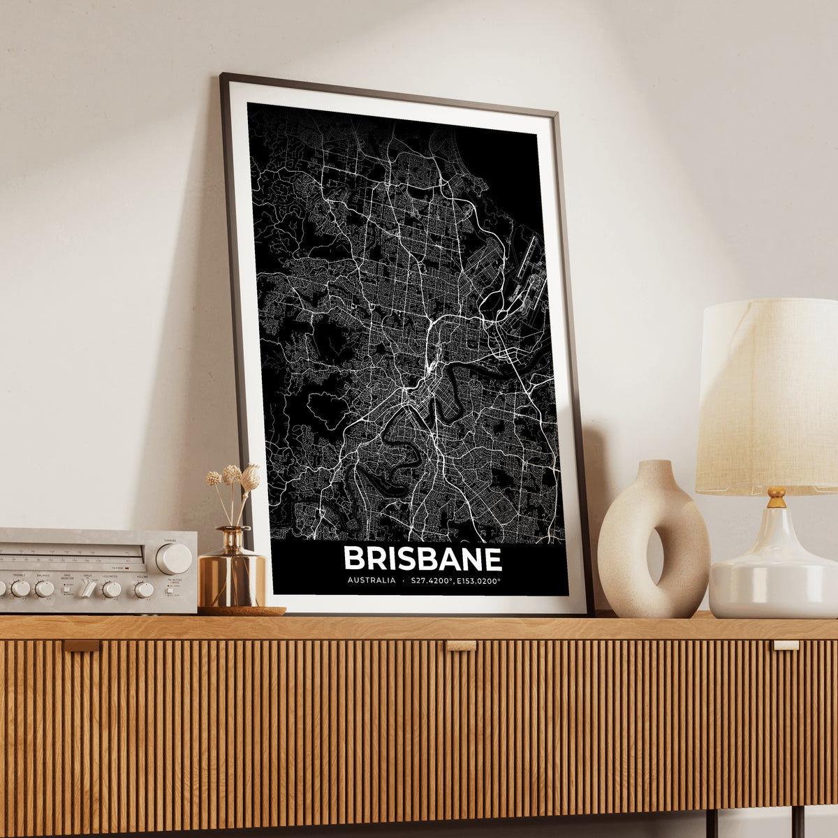 Brisbane Elegant Map Poster