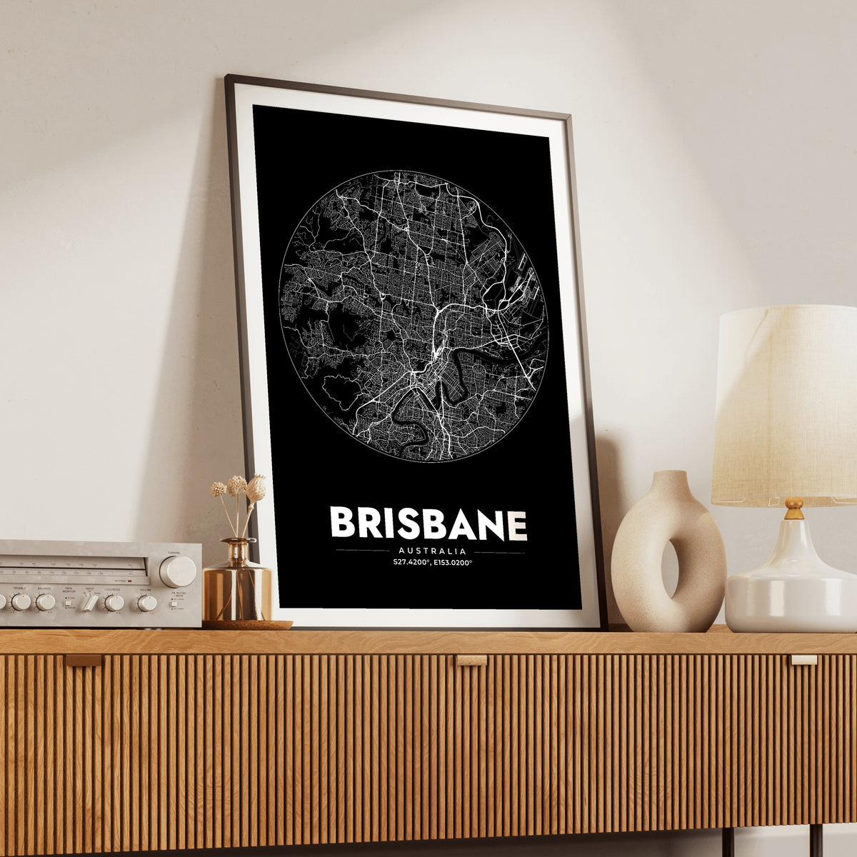 Brisbane Spot Map Poster