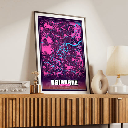 Brisbane GTA Map Poster