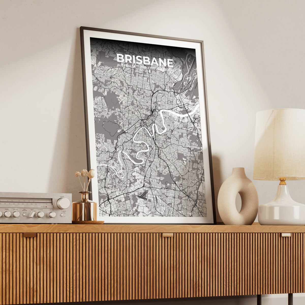 Brisbane Ash Map Poster