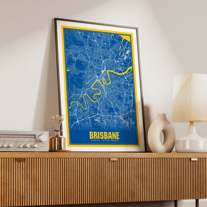 Brisbane Blockbuster Map Poster