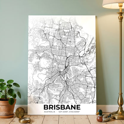 Brisbane Elegant Map Poster