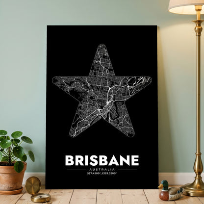 Brisbane Star Map Poster