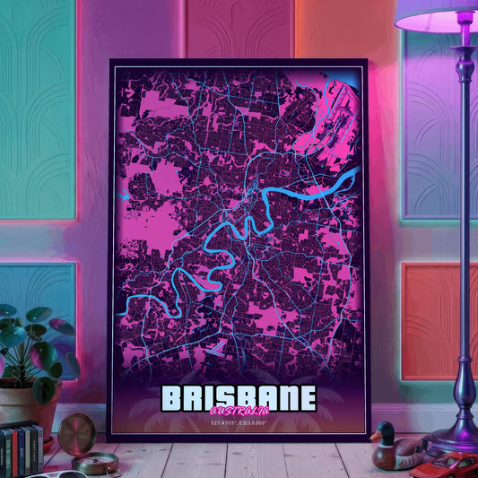 Brisbane GTA Map Poster