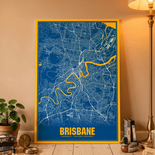 Brisbane Blockbuster Map Poster