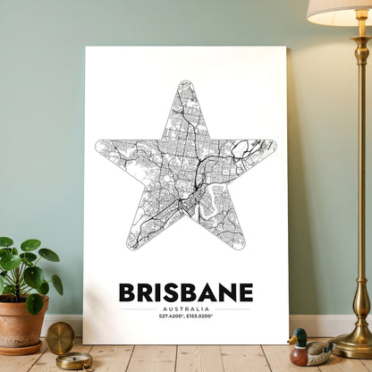 Brisbane Star Map Poster