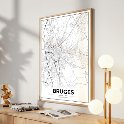 Bruges Modern Map Poster