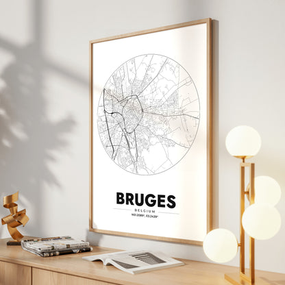 Bruges Spot Map Poster