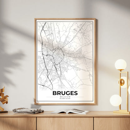 Bruges Modern Map Poster