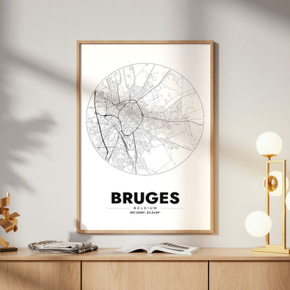 Bruges Spot Map Poster