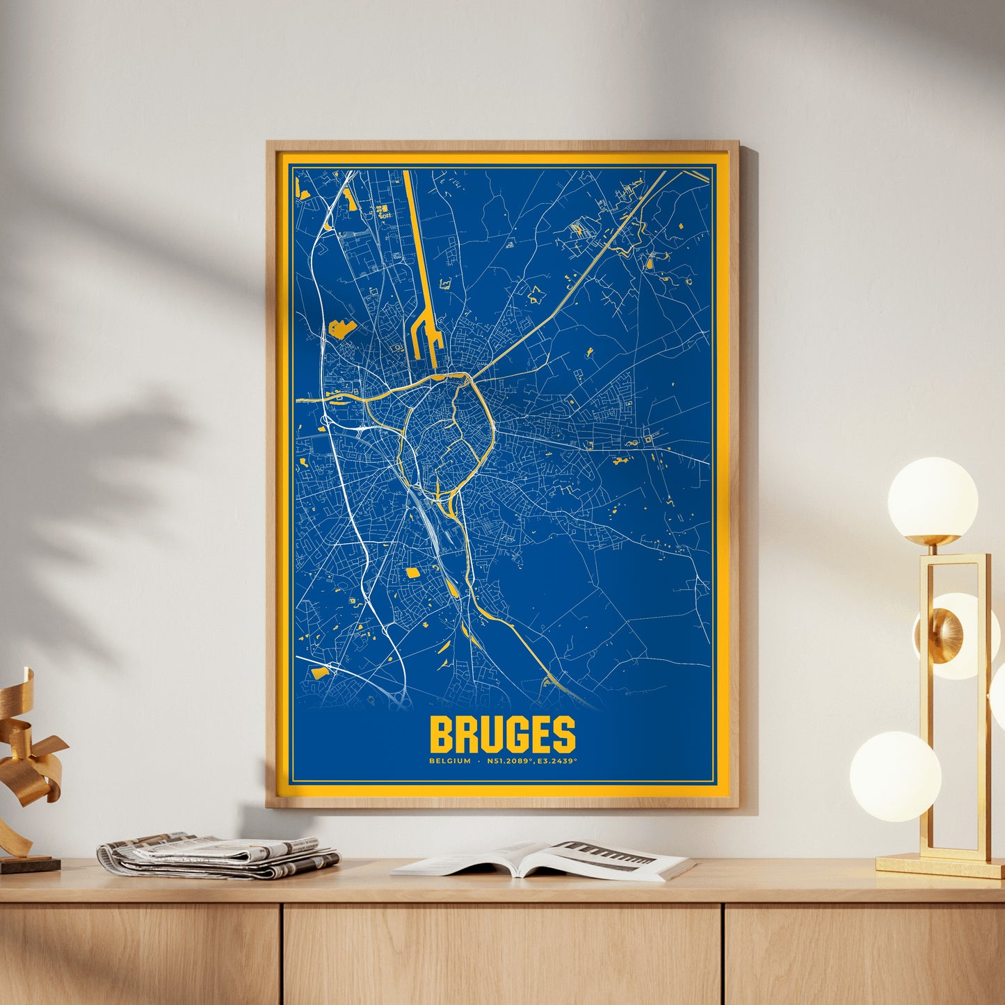 Bruges Blockbuster Map Poster