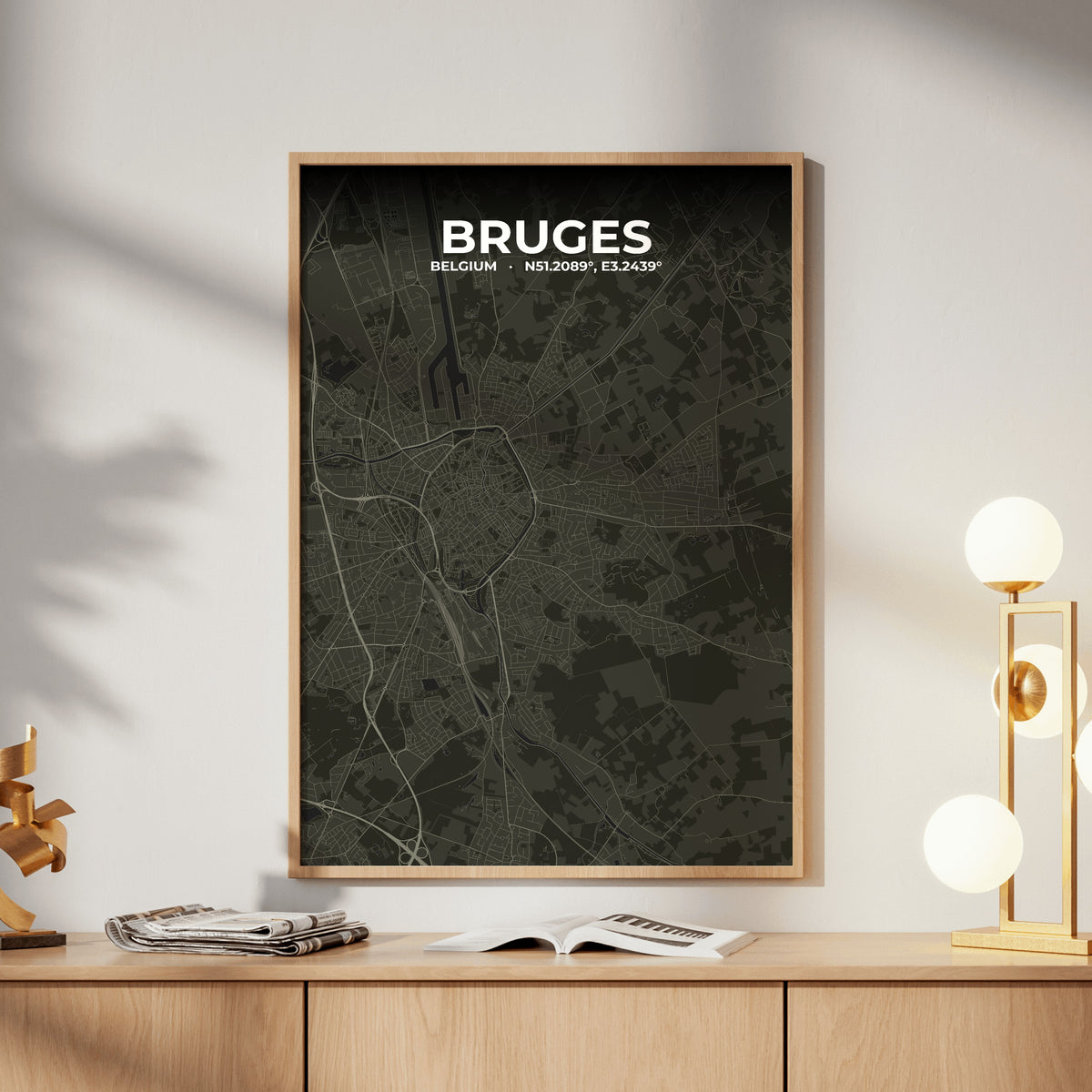 Bruges Sable Map Poster
