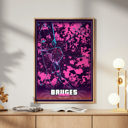 Bruges GTA Map Poster